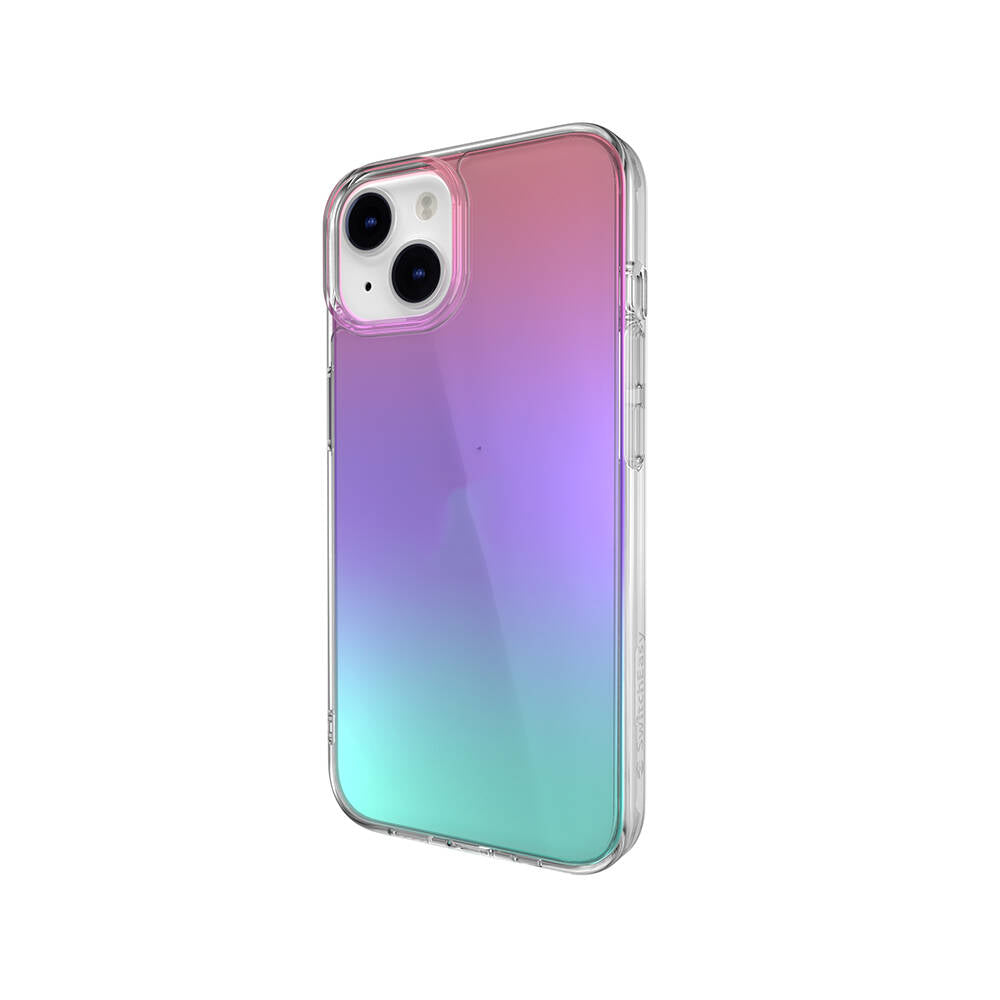 Apple iPhone 14 Kılıf Renk Geçişli Kenarları Şeffaf Tasarımlı Lisanslı Switcheasy Crush Plus Kapak Starlight
