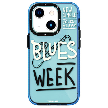 Apple iPhone 14 Case Transparent Color Text Themed Design YoungKit Jazz Series Cover Black 