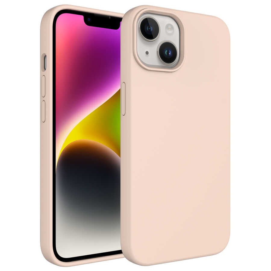 Apple iPhone 14 Kılıf Sıvı Teknolojili Silinebilir Sert Zore Kivi Kapak