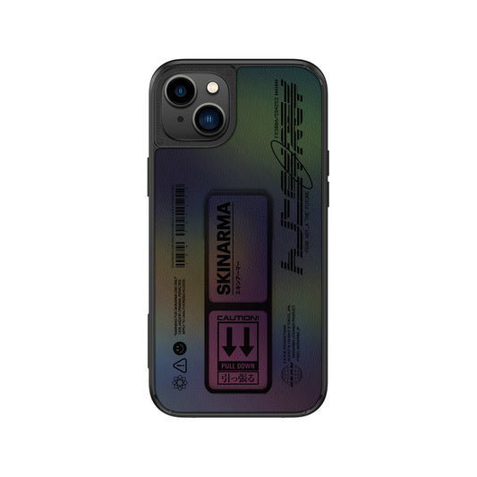 Apple iPhone 14 Case SkinArma Holographic Design Stand Leather Look Kira Kobai Cover Colorful 