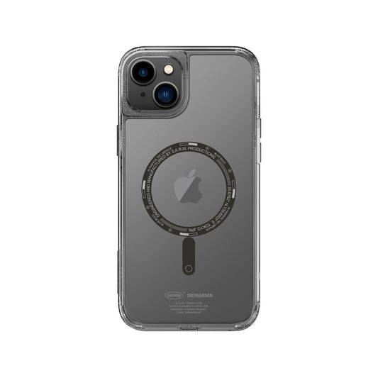 Apple iPhone 14 Case SkinArma Transparent Airbag Design M-safe Charging Feature Saido Cover Smoke 
