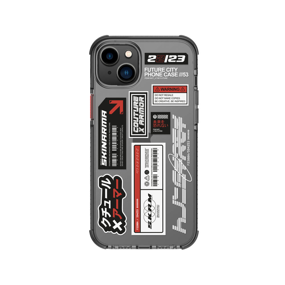 Apple iPhone 14 Case SkinArma Transparent Patterned Airbag Design Taito Cover Colorless 