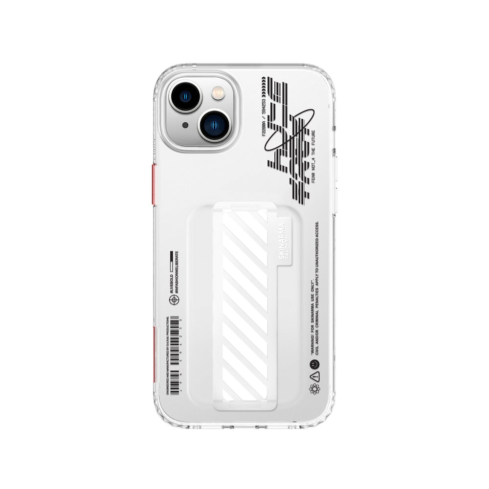Apple iPhone 14 Case SkinArma Transparent Patterned Kaze Cover Smoke
