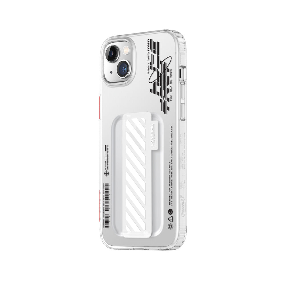 Apple iPhone 14 Case SkinArma Transparent Patterned Kaze Cover Smoke