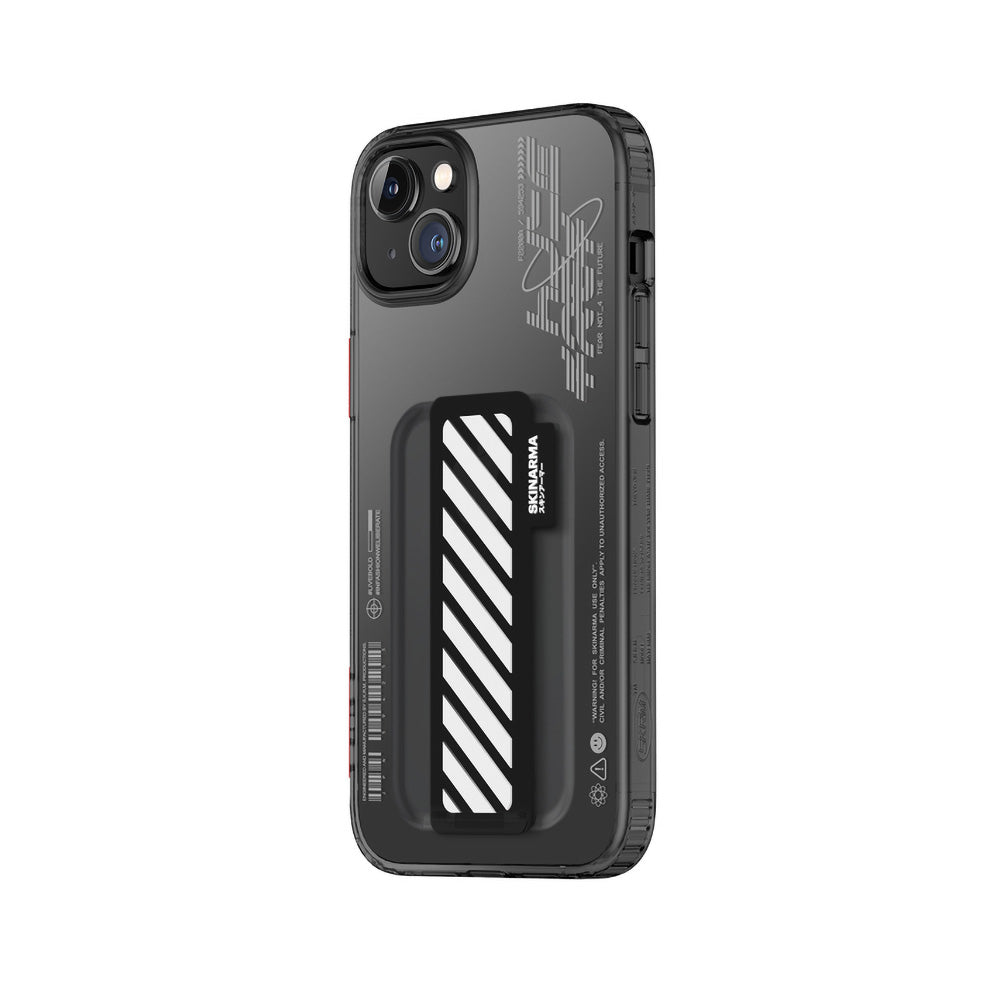 Apple iPhone 14 Case SkinArma Transparent Patterned Kaze Cover Smoke