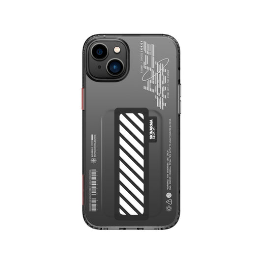 Apple iPhone 14 Case SkinArma Transparent Patterned Kaze Cover Smoke