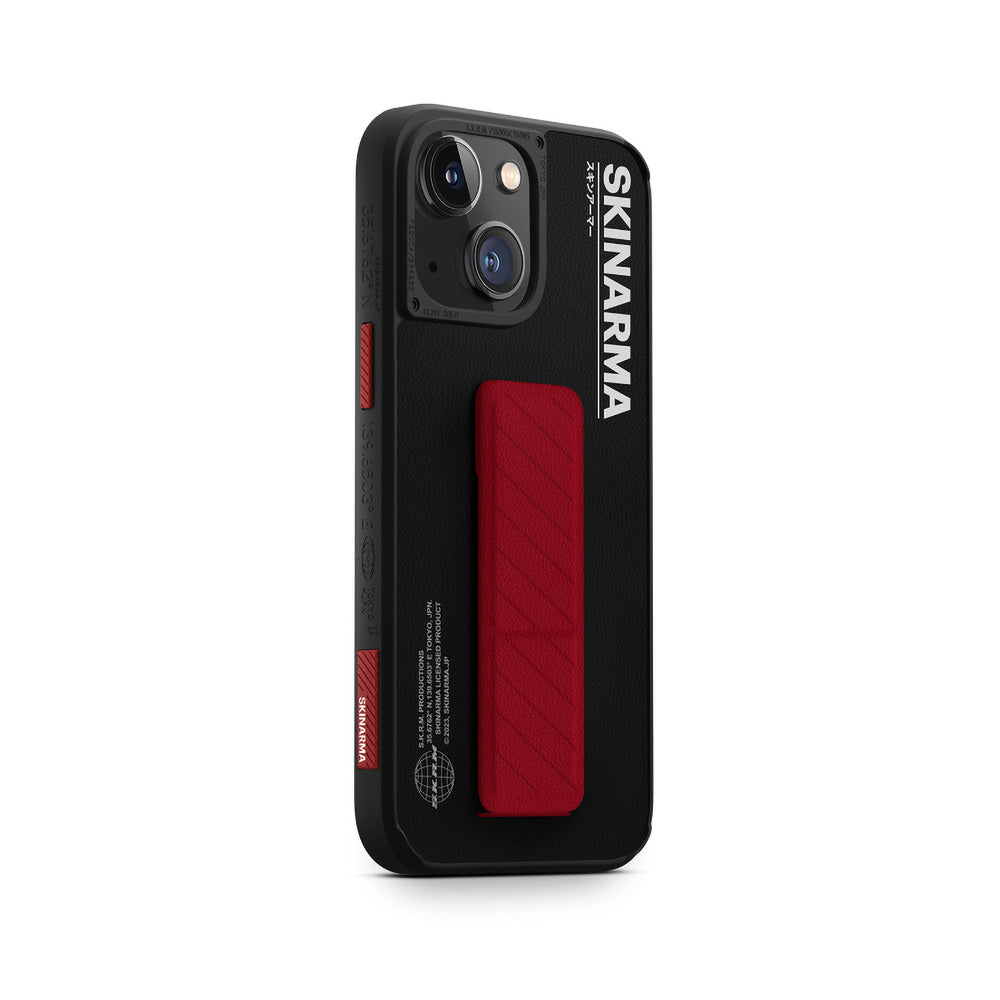 Apple iPhone 14 Case SkinArma Stand Leather Look Gyo Cover Black