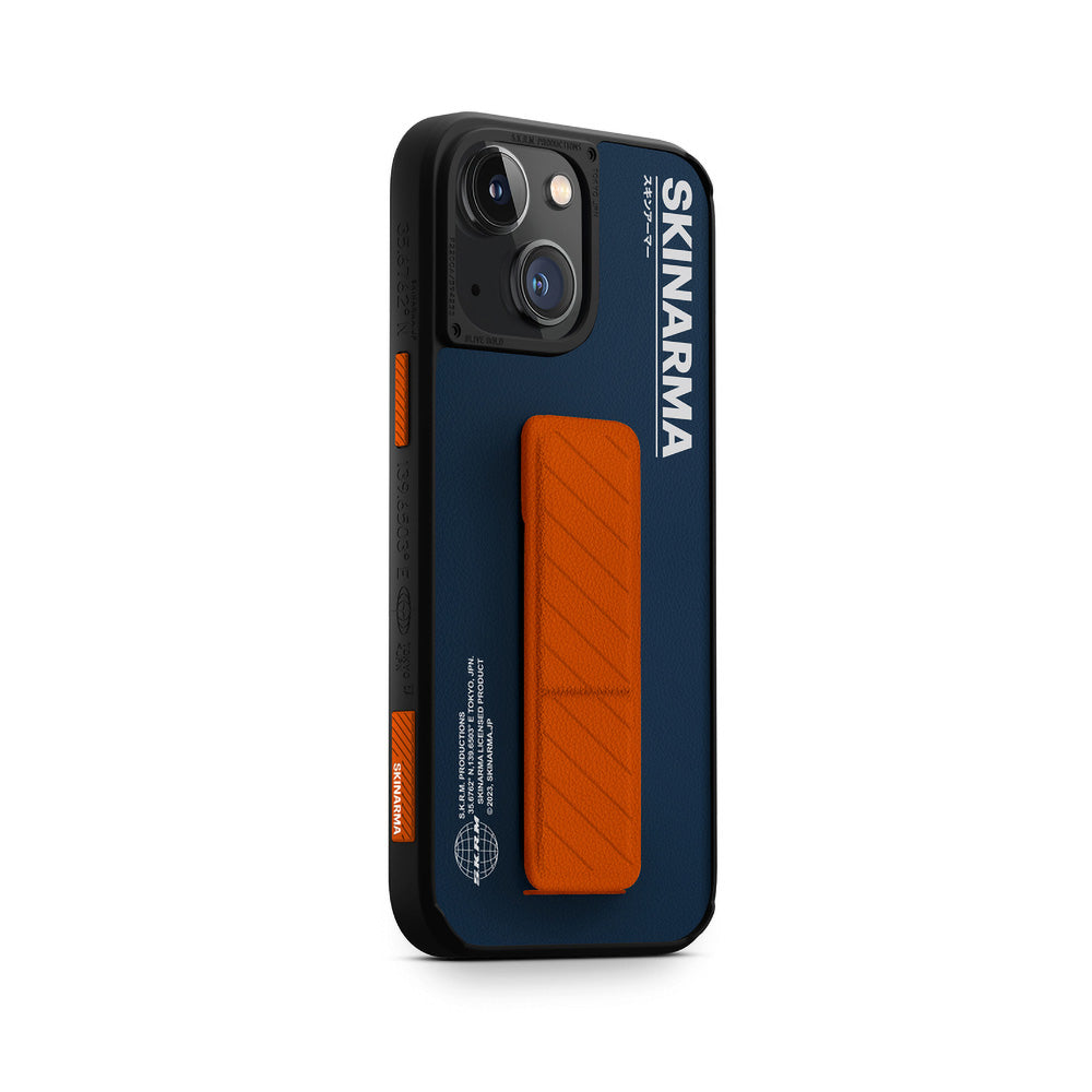 Apple iPhone 14 Case SkinArma Stand Leather Look Gyo Cover Blue