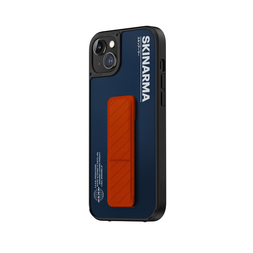 Apple iPhone 14 Case SkinArma Stand Leather Look Gyo Cover Blue