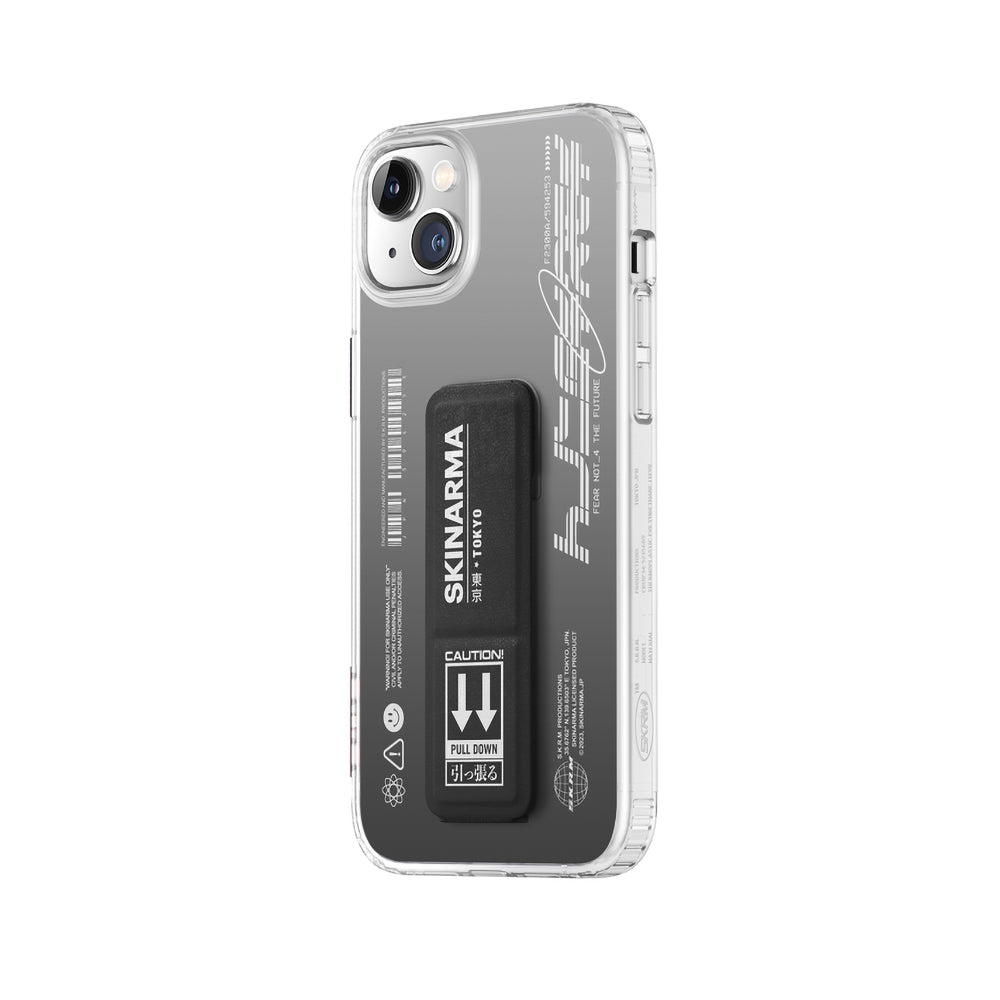 Apple iPhone 14 Case SkinArma Stand Transparent Design Taihi Kobai Cover Black 
