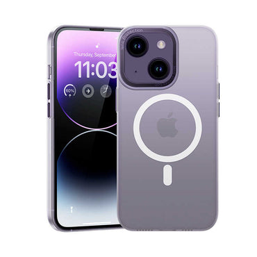 Apple iPhone 14 Case Wireless Charging Supported Benks Magnetic Haze Cover Silver 