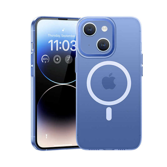 Apple iPhone 14 Case Wireless Charging Supported Benks Magnetic Haze Cover Blue 