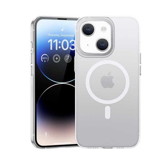 Apple iPhone 14 Case Wireless Charging Supported Benks Magnetic Haze Cover Silver 