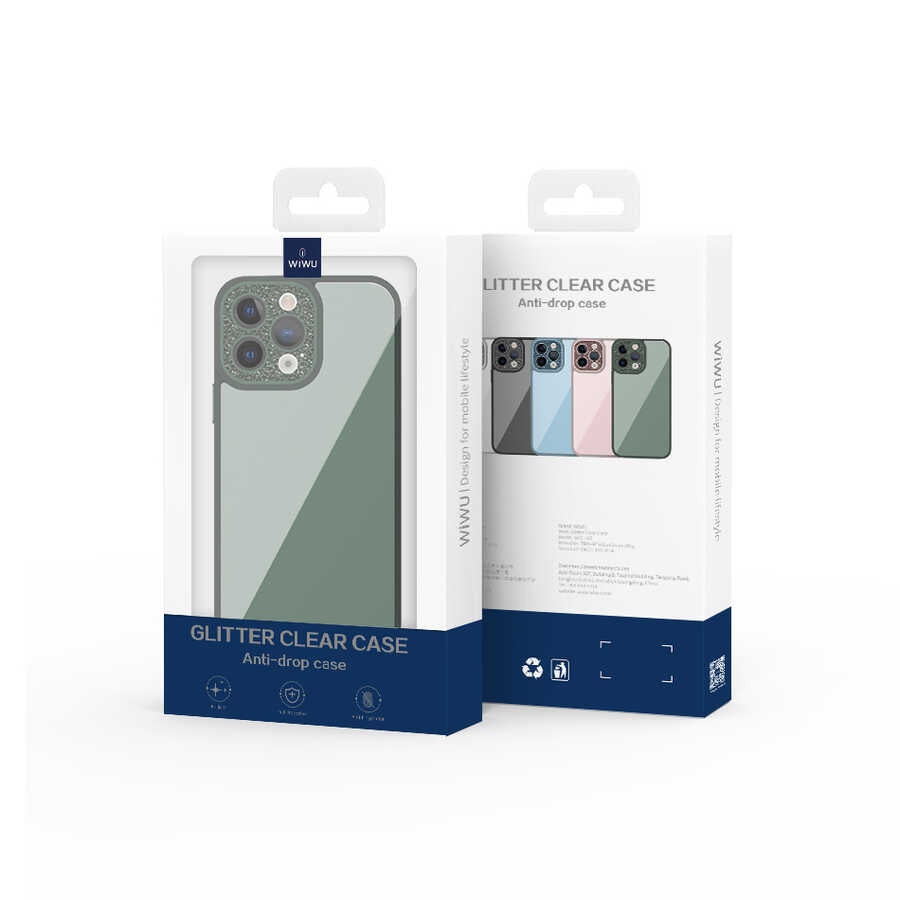 Apple iPhone 14 Case Wiwu GCC-105 Lens Protection Colorful Edge Transparent Back Multicolor Cover Black