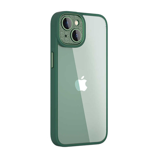 Apple iPhone 14 Case Wiwu GCC-105 Lens Protection Colorful Edge Transparent Back Multicolor Cover Dark Green