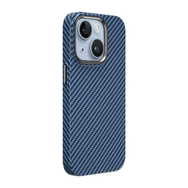 Apple iPhone 14 Case Wiwu Carbon Fiber Look M-safe Wireless Charging Featured Cabon Cover Black