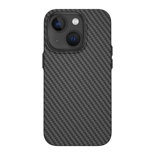 Apple iPhone 14 Case Wiwu Carbon Fiber Look M-safe Wireless Charging Featured Cabon Cover Black