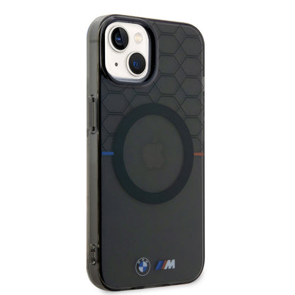 Apple iPhone 14 Plus Kılıf BMW M-safe Şarj Özellikli Transparan M Dizayn Kapak Gri