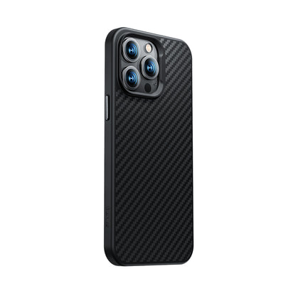 Apple iPhone 14 Plus Kılıf Karbon Fiber M-safe Şarj Özellikli Benks Hybrid ArmorPro 1500D Kevlar Kapak Siyah