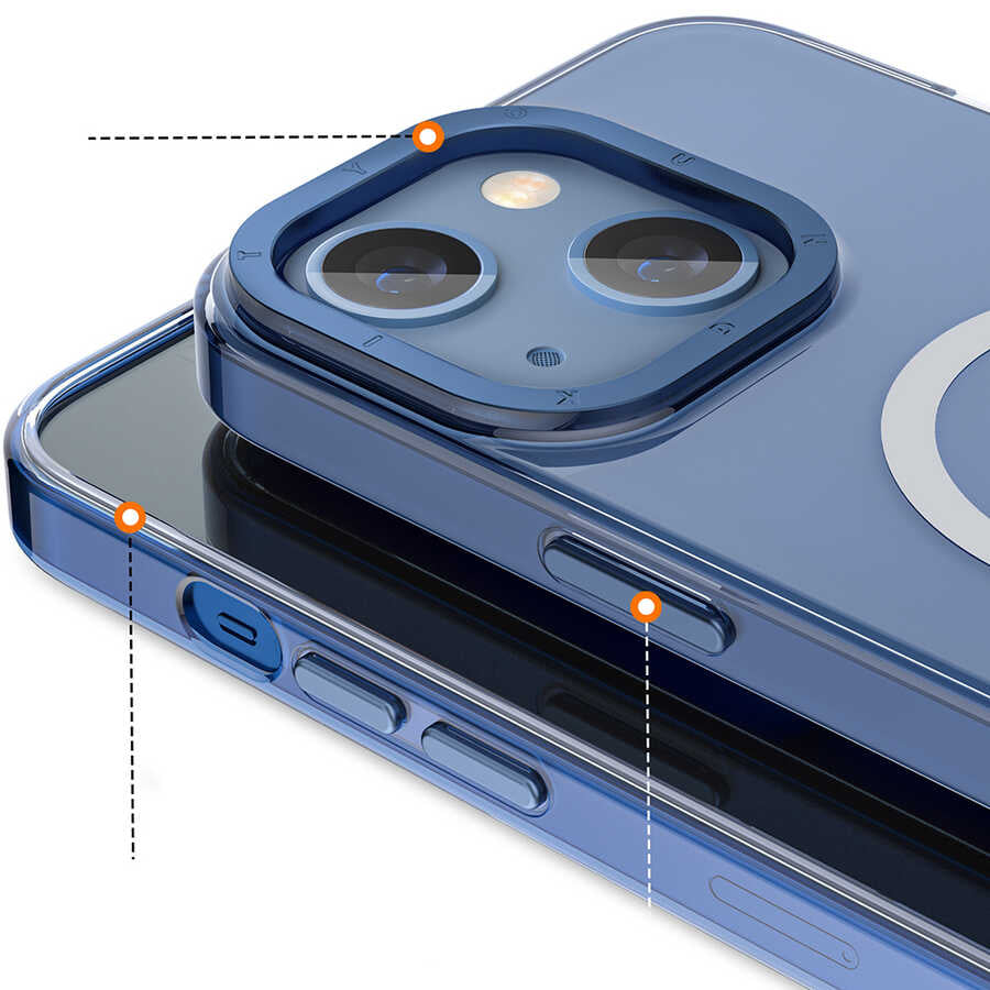 Apple iPhone 14 Plus Case M-safe Charging Feature Youngkit Colored Glaze Series Cover Blue 