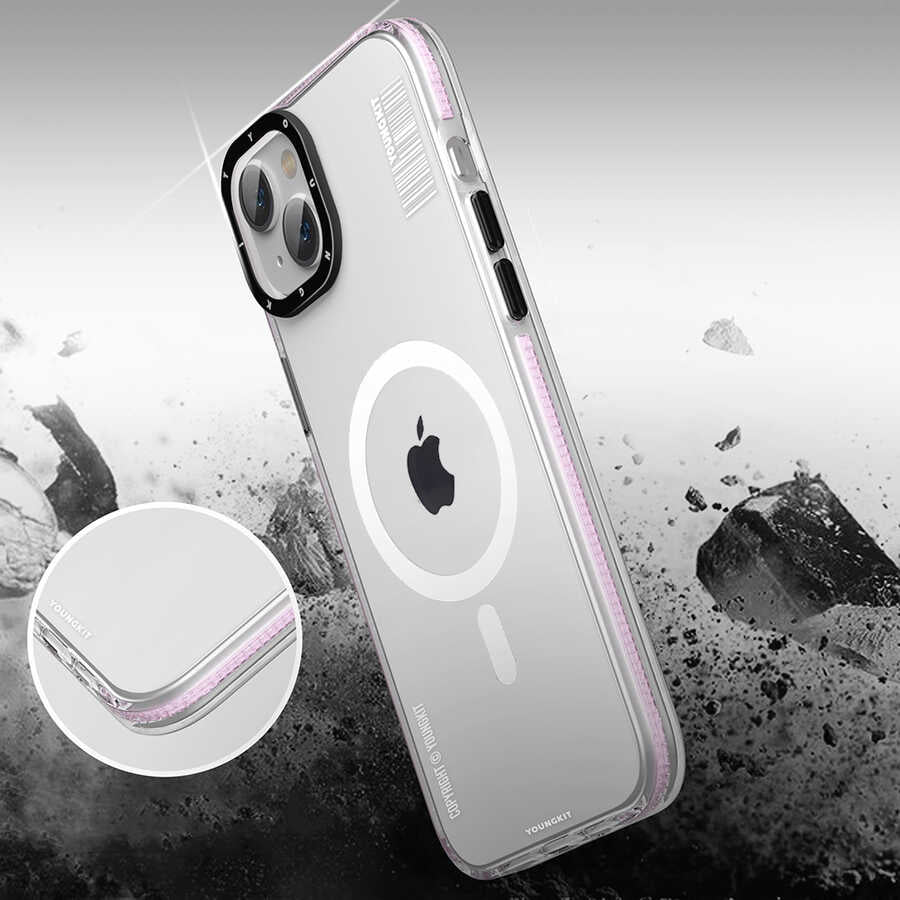 Apple iPhone 14 Plus Case M-safe Charging Feature YoungKit Exquisite Series Cover Black 