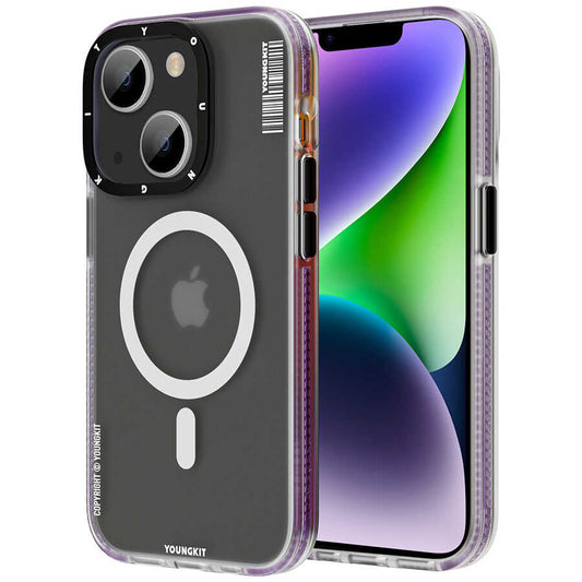 Apple iPhone 14 Plus Case M-safe Charging Feature Youngkit Jane Sand Series Cover Deep Purple 