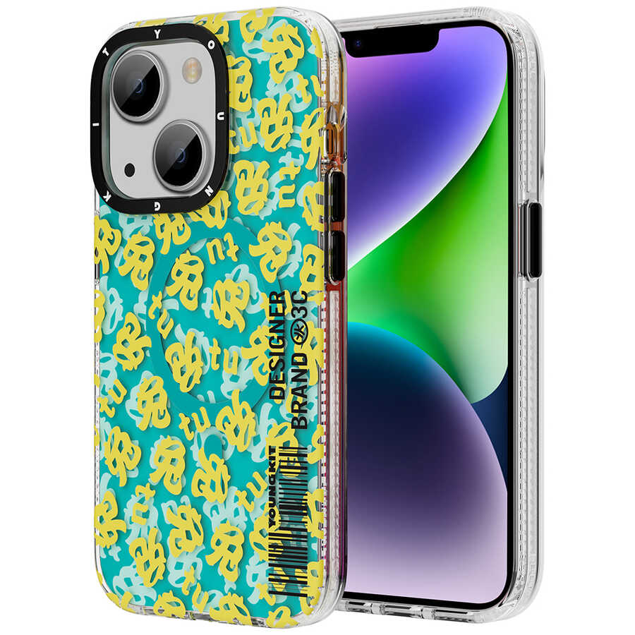 Apple iPhone 14 Plus Case M-safe Charging Feature Youngkit Play Rabbit Series Cover Yellow 