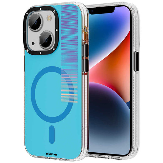 Apple iPhone 14 Plus Case M-safe Charging Feature Youngkit Pure Series Cover Blue
