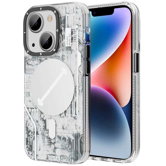 Apple iPhone 14 Plus Case M-Safe Charging Feature YoungKit Technology Series Cover White 