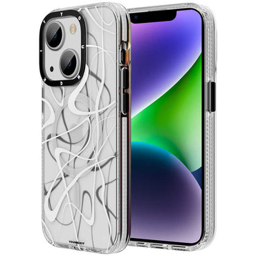 Apple iPhone 14 Plus Case M-safe Charging Feature Youngkit Water-Ink Series Cover White 