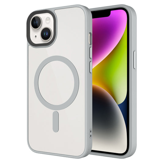 Apple iPhone 14 Plus Kılıf Mat Arka Yüzey Wireless Şarj Özellikli Zore Flet M-safe Kapak
