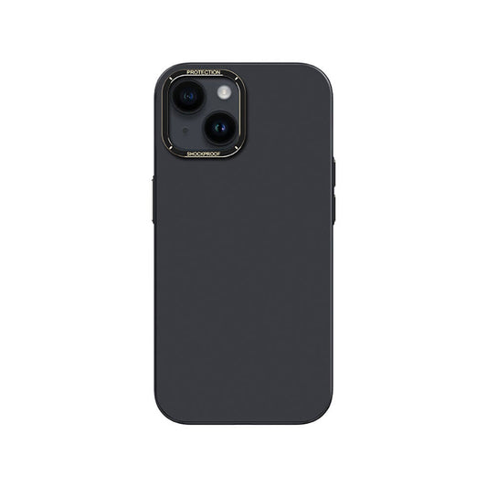 Apple iPhone 14 Plus Case Metal Camera Frame Recci Glaze Series Cover Black 