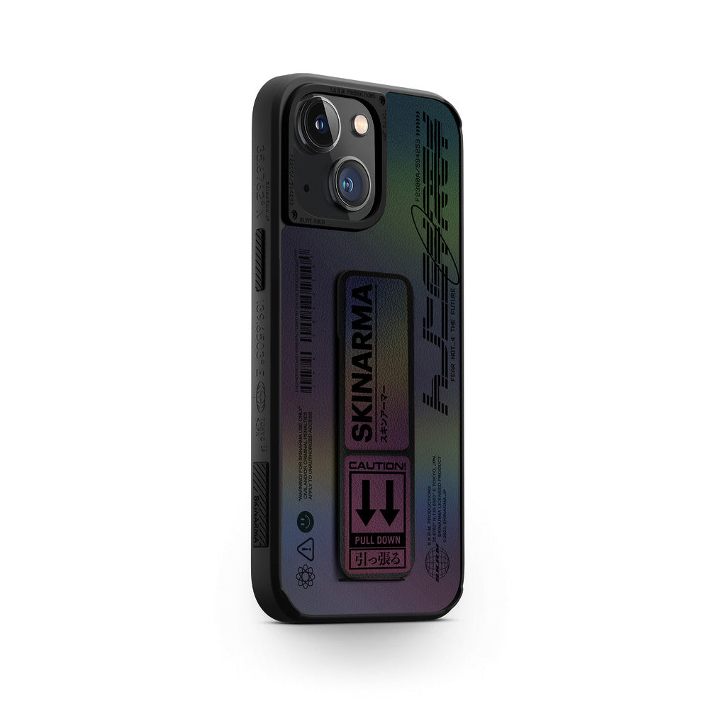 Apple iPhone 14 Plus Case SkinArma Holographic Design Stand Leather Look Kira Kobai Cover Colorful 