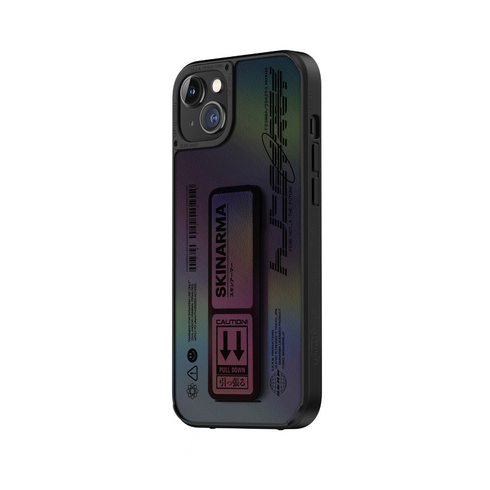Apple iPhone 14 Plus Case SkinArma Holographic Design Stand Leather Look Kira Kobai Cover Colorful 