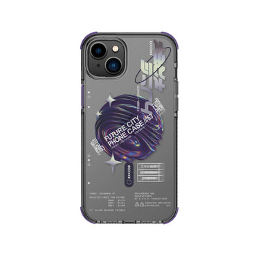 Apple iPhone 14 Plus Case SkinArma Transparent Airbag Design M-safe Charging Feature Shorai Cover Purple 