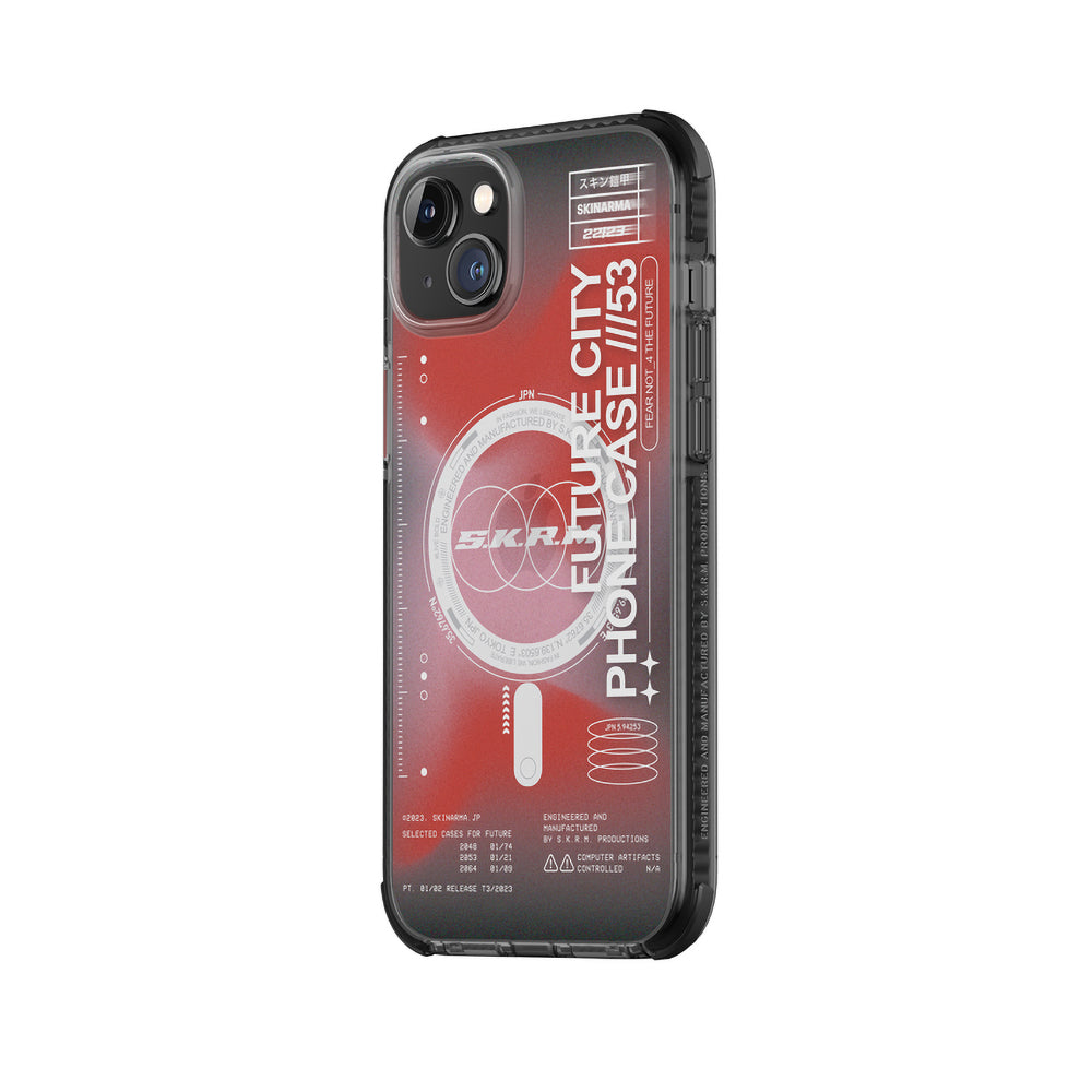 Apple iPhone 14 Plus Case SkinArma Transparent Airbag Design M-safe Charging Feature Shorai Cover Red 