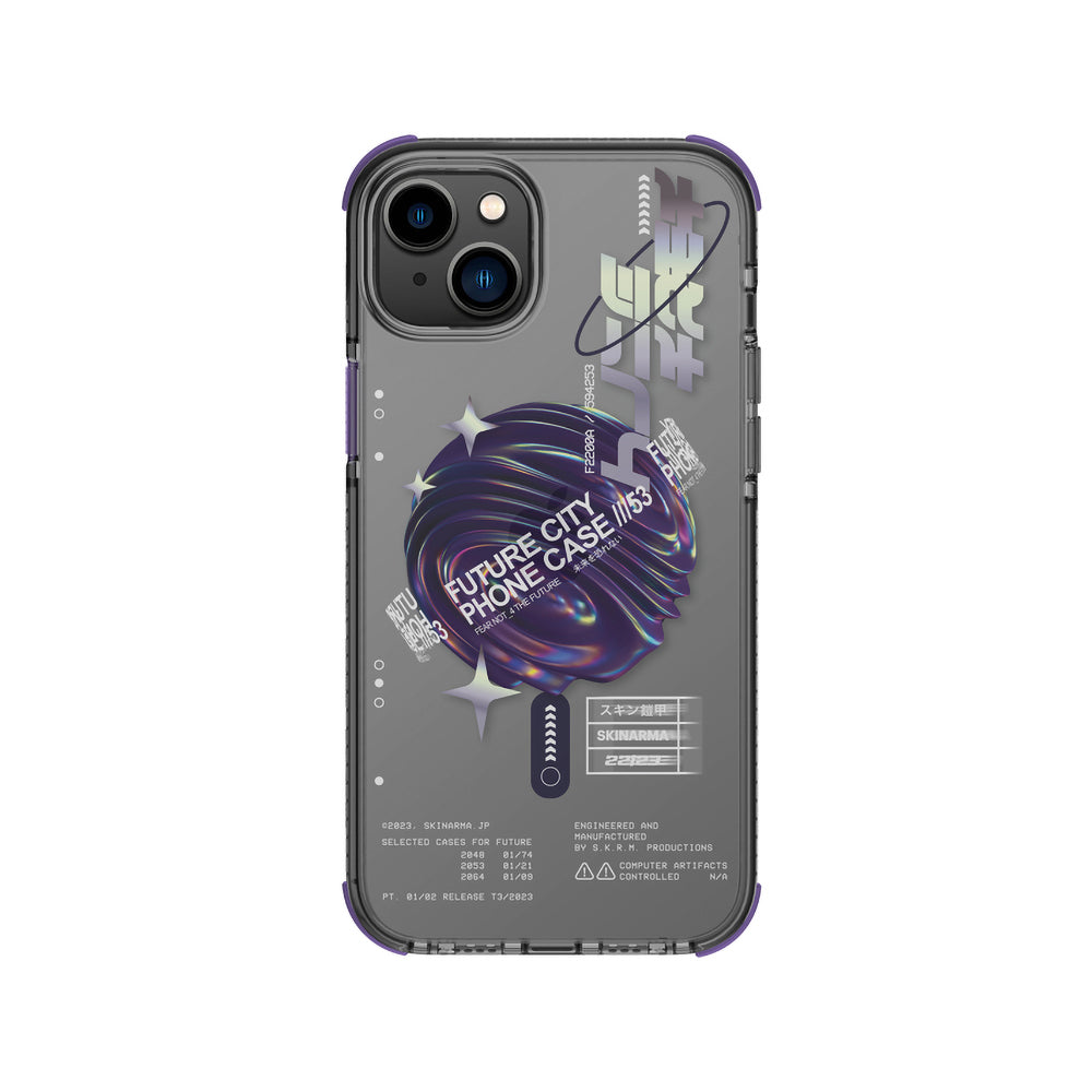 Apple iPhone 14 Plus Case SkinArma Transparent Airbag Design M-safe Charging Feature Shorai Cover Purple 