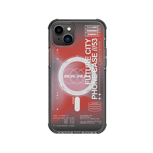 Apple iPhone 14 Plus Case SkinArma Transparent Airbag Design M-safe Charging Feature Shorai Cover Red 