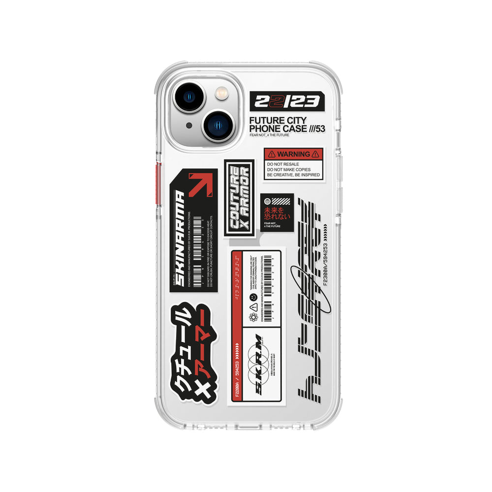 Apple iPhone 14 Plus Case SkinArma Transparent Patterned Airbag Design Taito Cover Colorless 