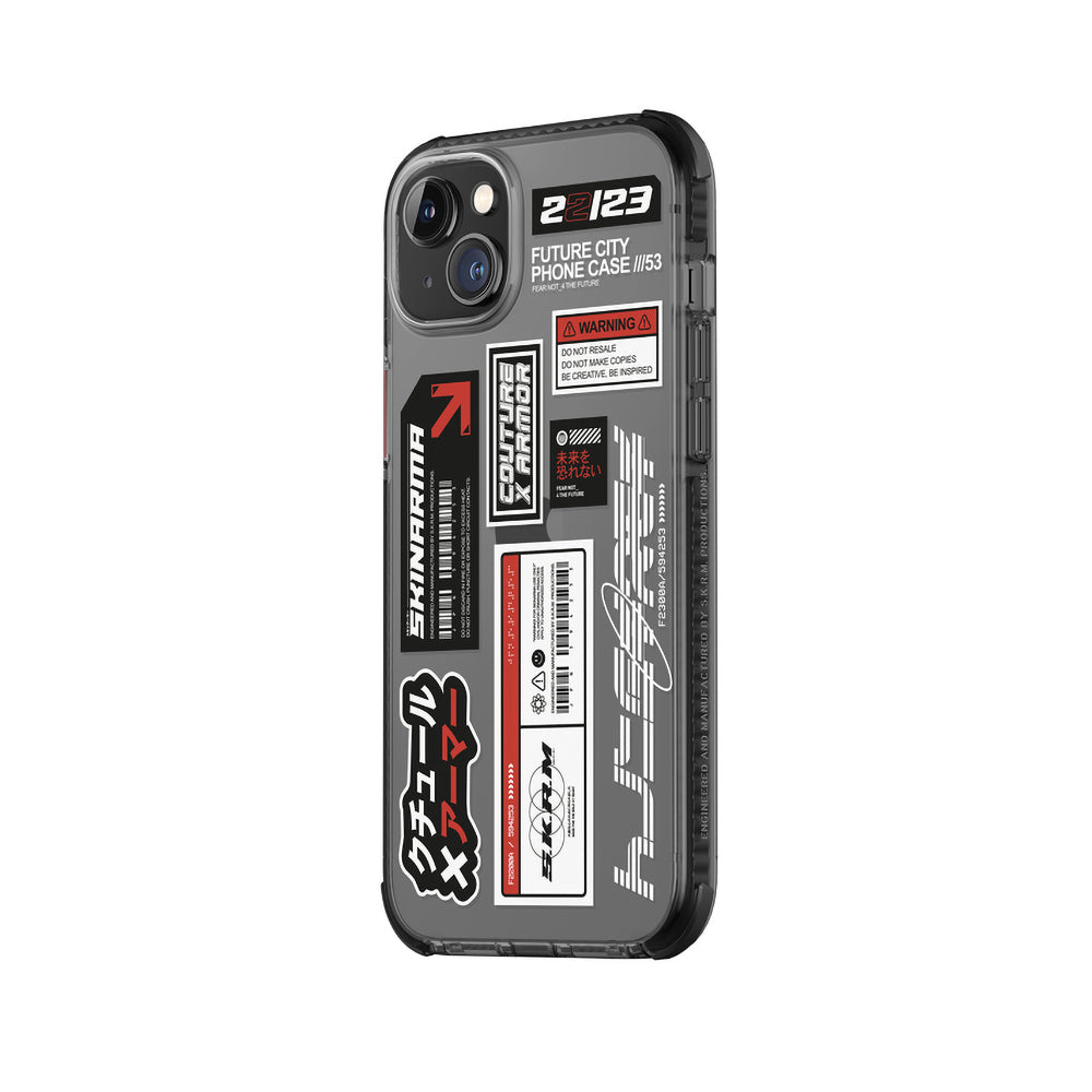 Apple iPhone 14 Plus Case SkinArma Transparent Patterned Airbag Design Taito Cover Smoke 