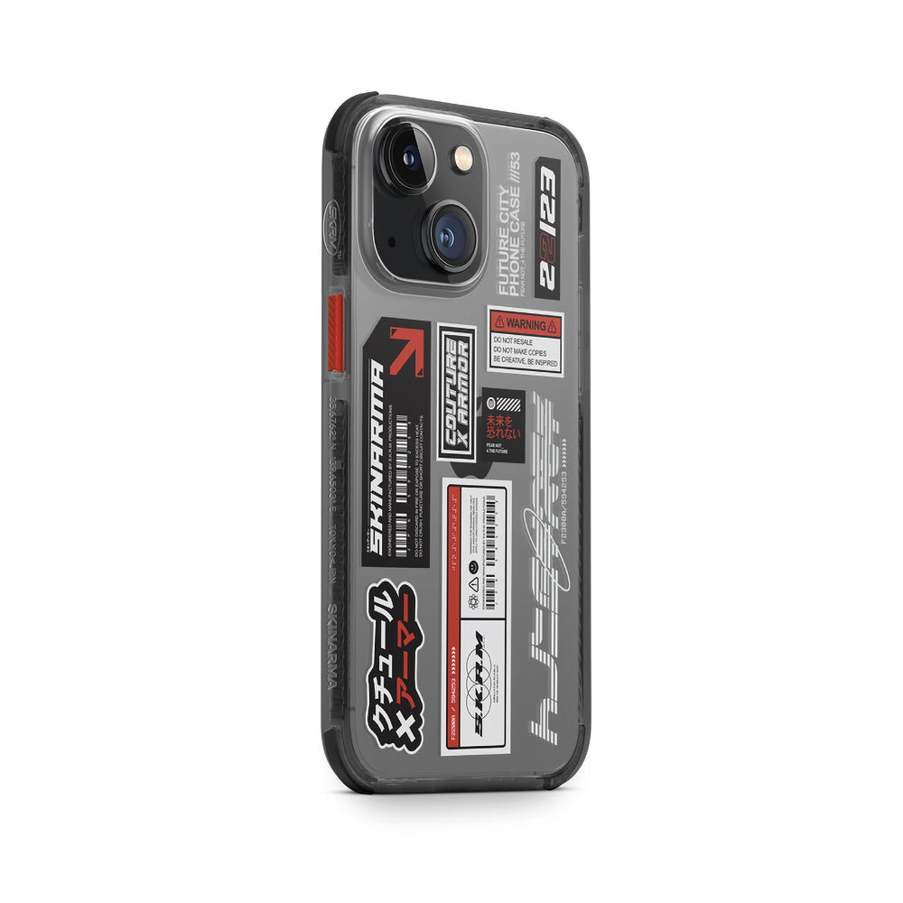 Apple iPhone 14 Plus Case SkinArma Transparent Patterned Airbag Design Taito Cover Colorless 