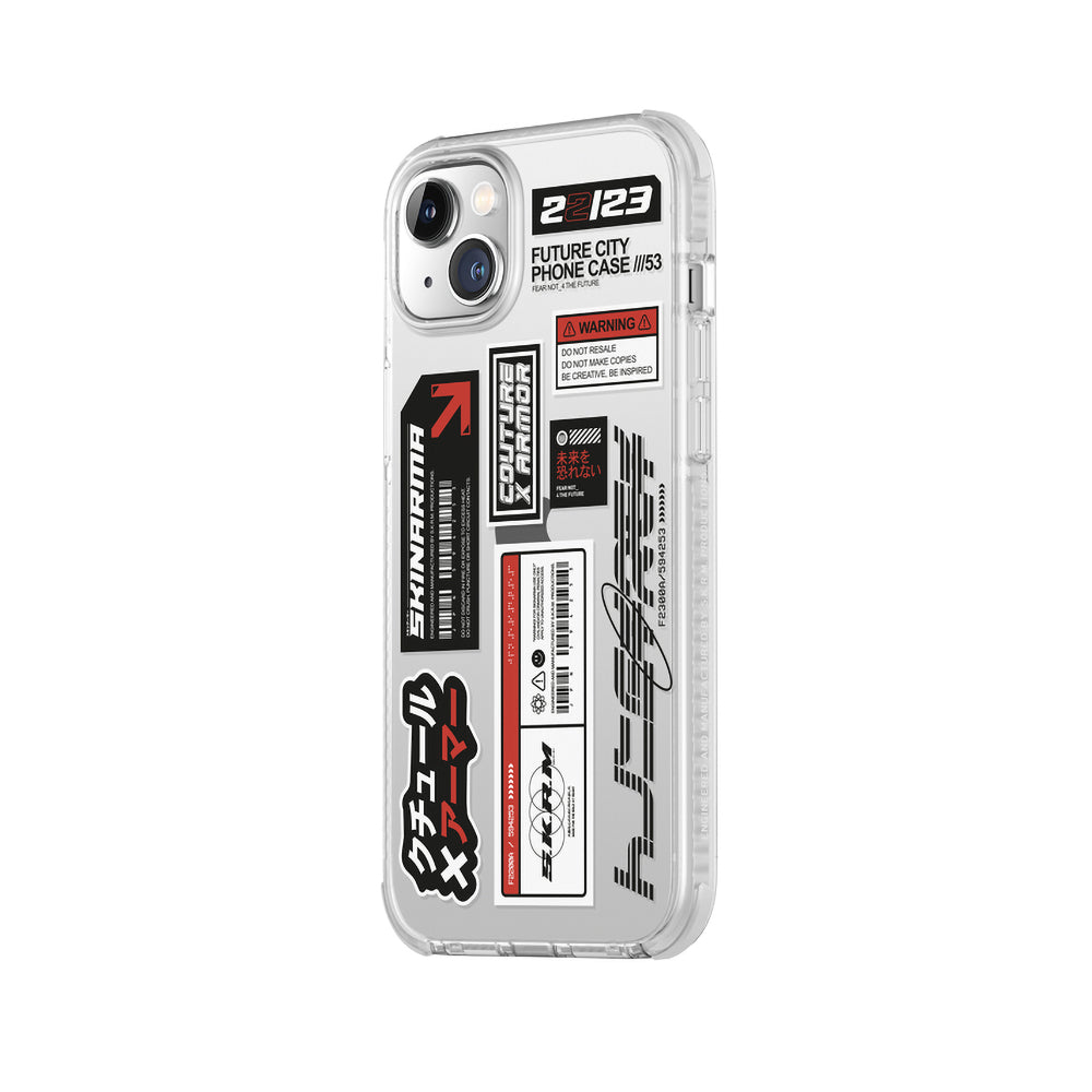 Apple iPhone 14 Plus Case SkinArma Transparent Patterned Airbag Design Taito Cover Colorless 