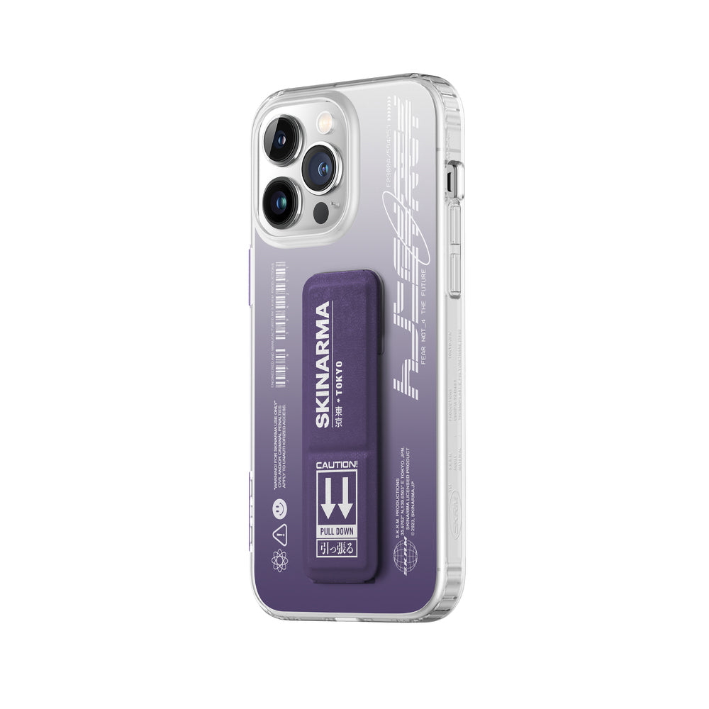 Apple iPhone 14 Plus Case SkinArma Stand Transparent Design Taihi Kobai Cover Purple 