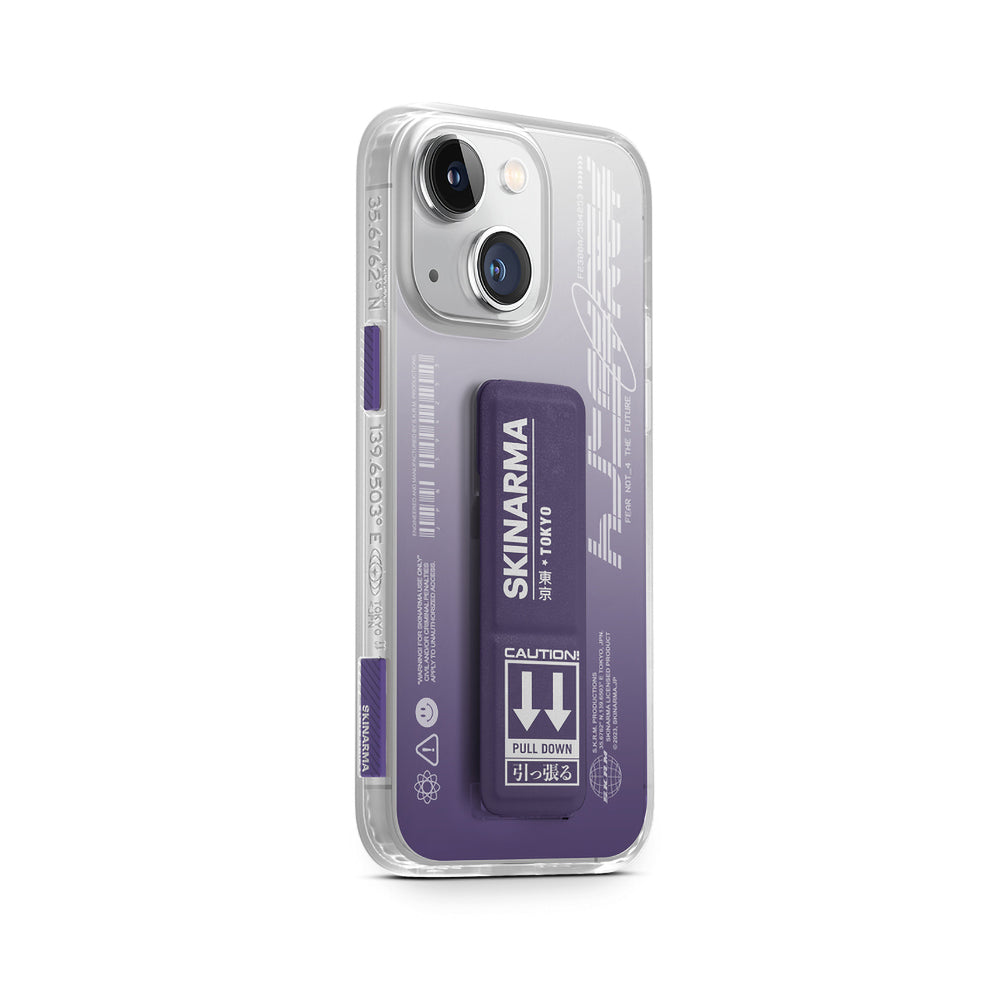 Apple iPhone 14 Plus Case SkinArma Stand Transparent Design Taihi Kobai Cover Purple 