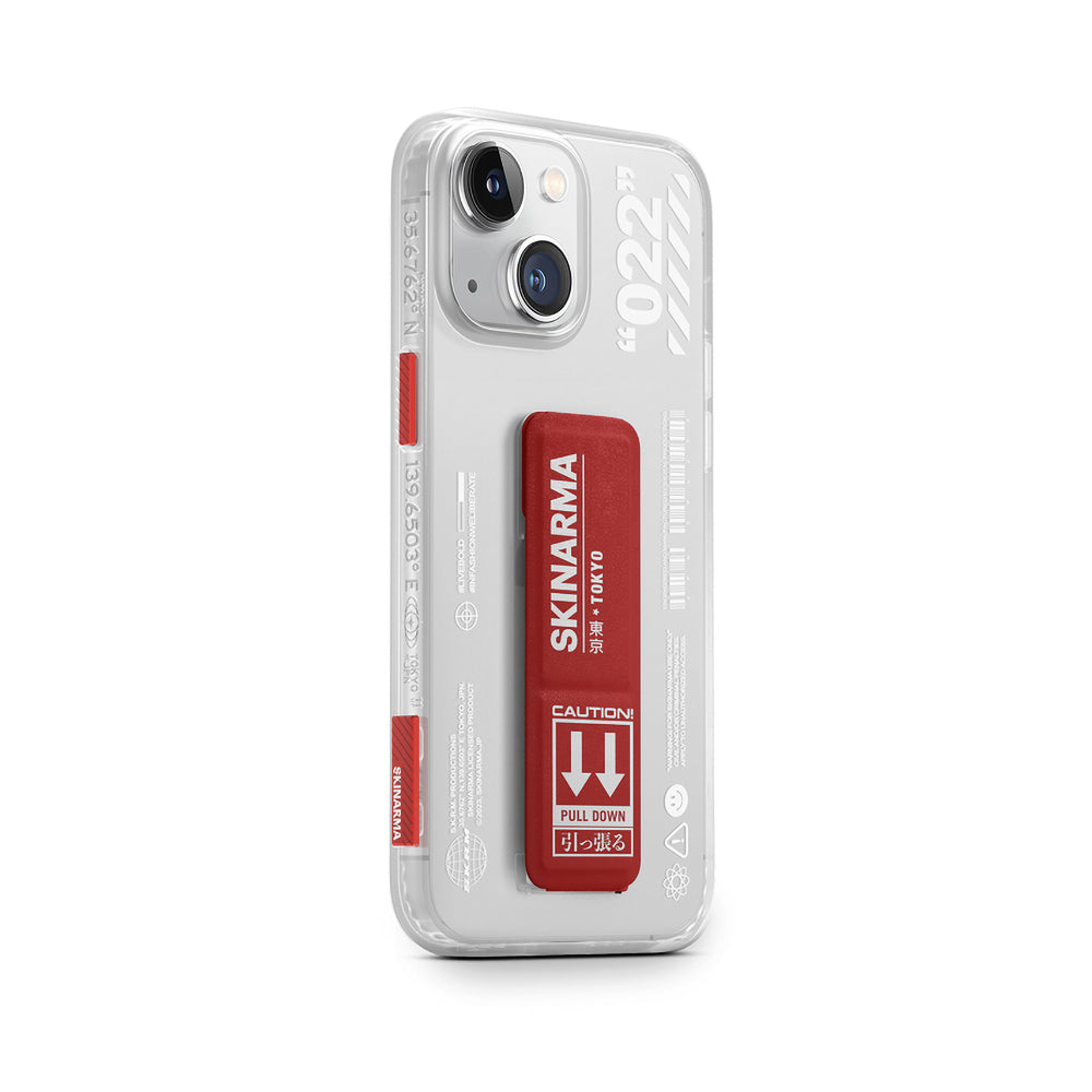 Apple iPhone 14 Plus Case SkinArma Stand Transparent Design Taihi Sora Cover Red 