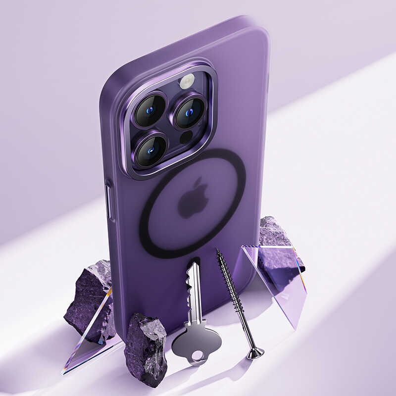 Apple iPhone 14 Plus Case Wireless Charging Supported Benks New Series Magnetic Haze Cover Silver 
