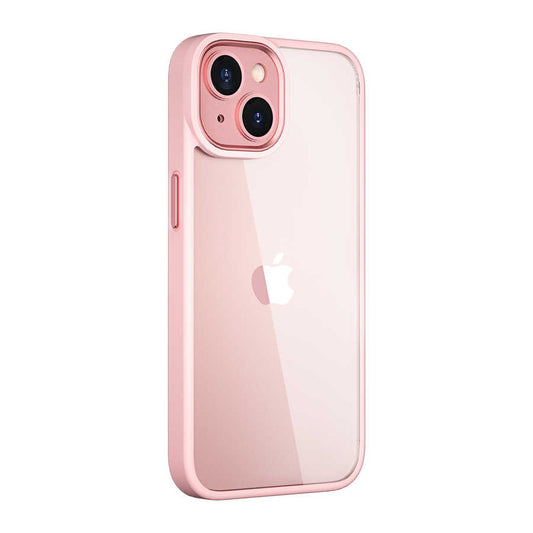 Apple iPhone 14 Plus Case Wiwu VCC-104 Lens Protection Colorful Edge Transparent Back Vivid Clear Cover Pink 