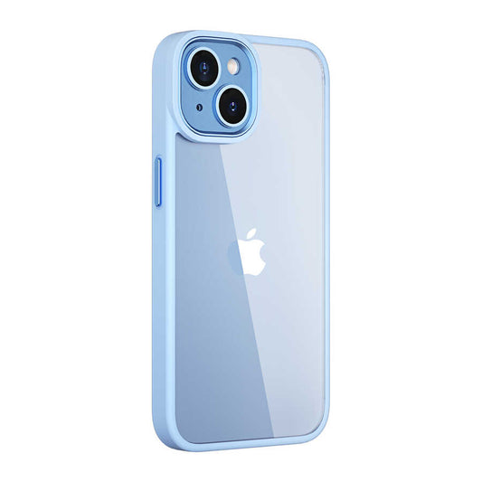 Apple iPhone 14 Plus Case Wiwu VCC-104 Lens Protection Colored Edge Transparent Back Vivid Clear Cover Blue 
