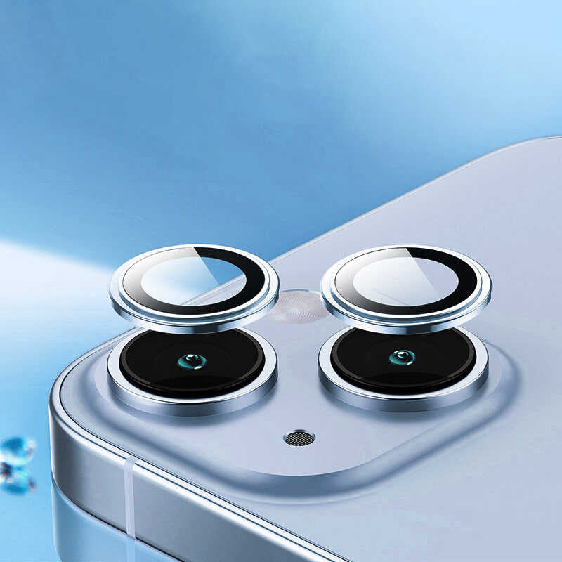 Apple iPhone 14 Plus Wiwu Lens Guard Metal Camera Lens Protector Blue