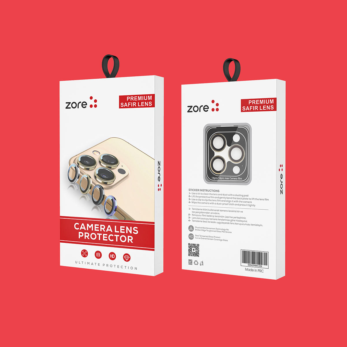 Apple iPhone 14 Plus Zore CL-12 Premium Safir Parmak İzi Bırakmayan Anti-Reflective Kamera Lens Koruyucu Mor